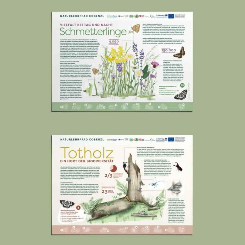 Schautafel Design und Illustration für die Bio Forschung Austria - Cobenzl