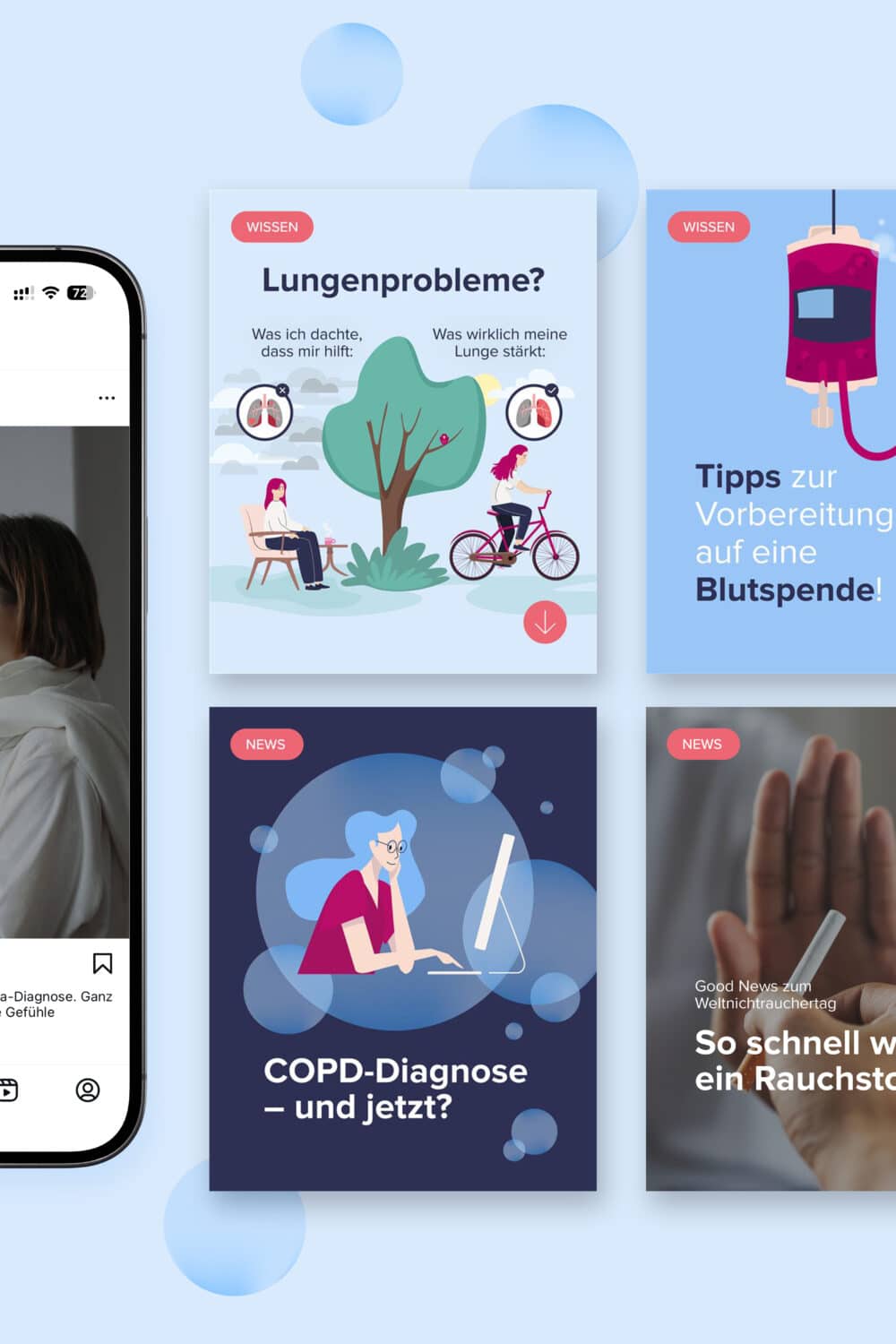 Social Media Posts und Community Management für die COPD&Asthma Initiative Mehr Luft